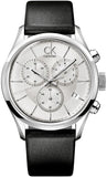  Shop Authentic Calvin Klein Masculine Chronograph White Dial Black Leather Strap Watch for Men - K2H27120 - Luxxuri