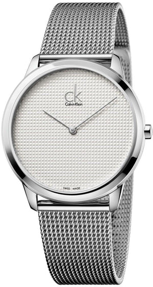  Shop Authentic Calvin Klein Minimal White Dial Silver Mesh Bracelet Watch for Men - K3M2112Y - Luxxuri