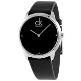  Shop Authentic Calvin Klein Minimal Diamonds Black Dial Black Leather Strap Watch for Men - K3M211CS - Luxxuri