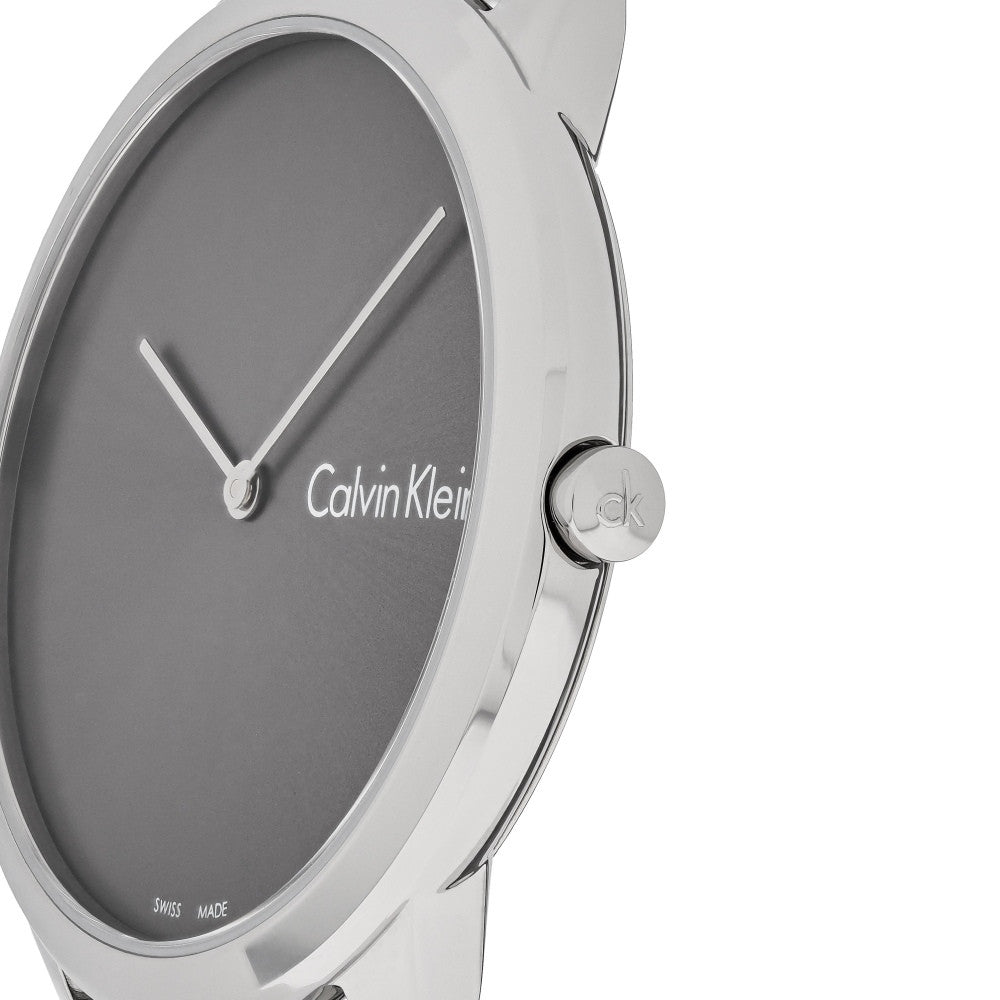  Shop Authentic Calvin Klein Minimal Grey Dial Silver Mesh Bracelet Watch for Men - K3M211Y3 - Luxxuri