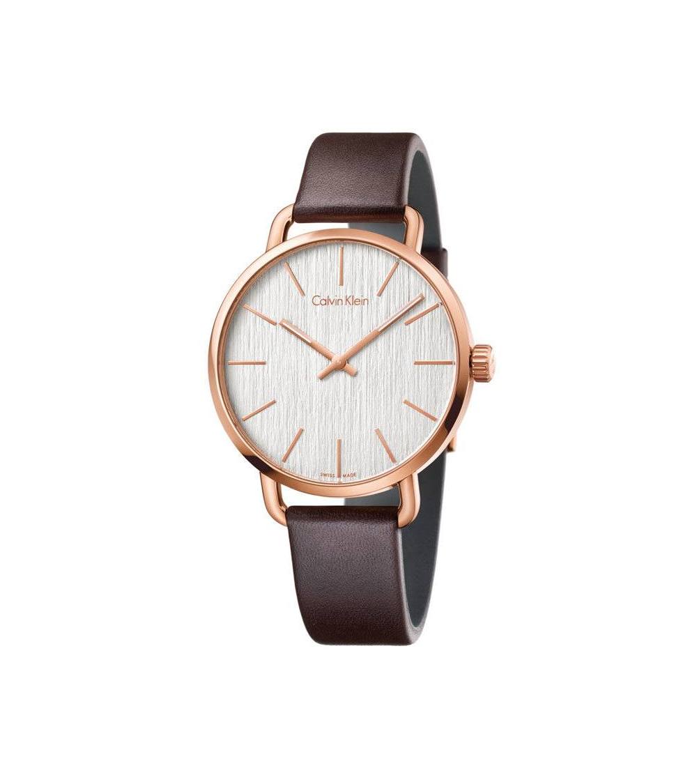  Shop Authentic Calvin Klein Even White Dial Brown Leather Strap Watch for Women - K7B236G6 - Luxxuri