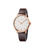  Shop Authentic Calvin Klein Even White Dial Brown Leather Strap Watch for Women - K7B236G6 - Luxxuri