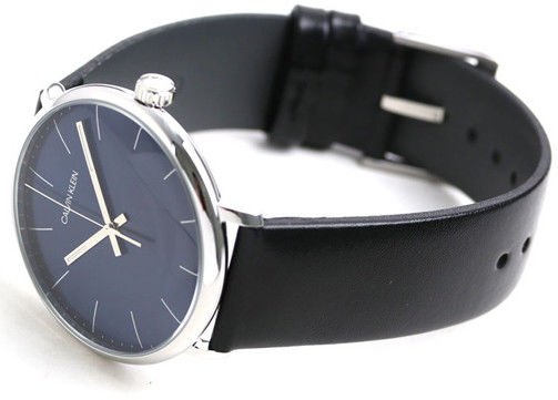  Shop Authentic Calvin Klein High Noon Quartz Blue Dial Black Leather Strap Watch for Men - K8M211CN - Luxxuri