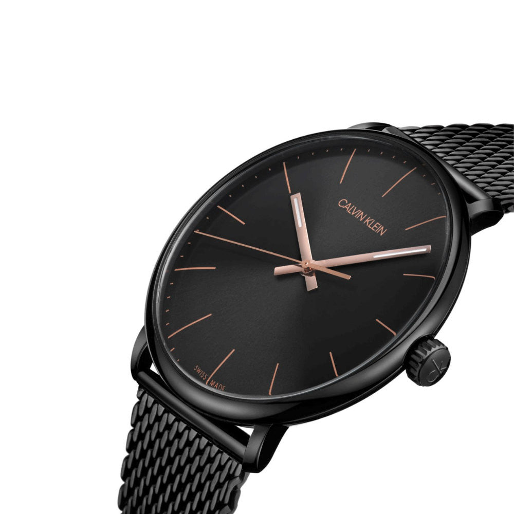  Shop Authentic Calvin Klein High Noon Quartz Black Dial Black Mesh Bracelet Watch for Men - K8M21421 - Luxxuri