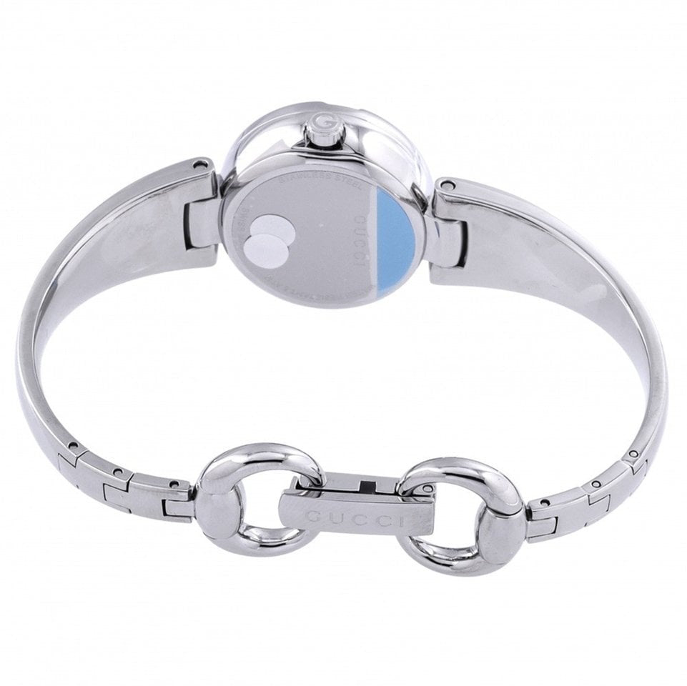  Shop Authentic Gucci Guccissima Quartz Silver Dial Silver Steel Strap Watch For Women - YA134511 - Luxxuri