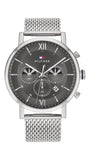  Shop Authentic Tommy Hilfiger Evan Grey Dial Silver Mesh Bracelet Watch for Men - 1710396 - Luxxuri