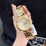  Shop Authentic Guess Cubed Analog Gold Dial Gold Steel Strap Watch For Women - GW0606L2 - Luxxuri