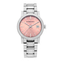  Shop Authentic Burberry The City Pink Dial Silver Steel Strap Watch for Women - BU9124 - Luxxuri