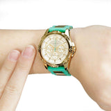  Shop Authentic Guess Intrepid 2 Silver Dial Two Tone Rubber Strap Watch For Women - W0325L4 - Luxxuri