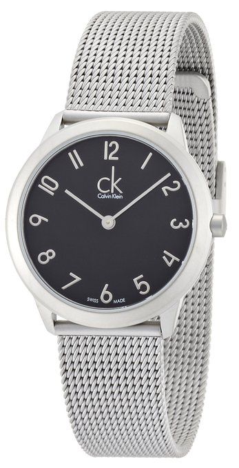  Shop Authentic Calvin Klein Minimal Black Dial Silver Mesh Bracelet Watch for Women - K3M52151 - Luxxuri