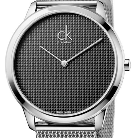  Shop Authentic Calvin Klein Minimal Grey Dial Silver Mesh Bracelet Watch for Women - K3M2312X - Luxxuri