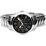  Shop Authentic Fossil Grant Chronograph Black Dial Silver Steel Strap Watch for Men - FS4994 - Luxxuri