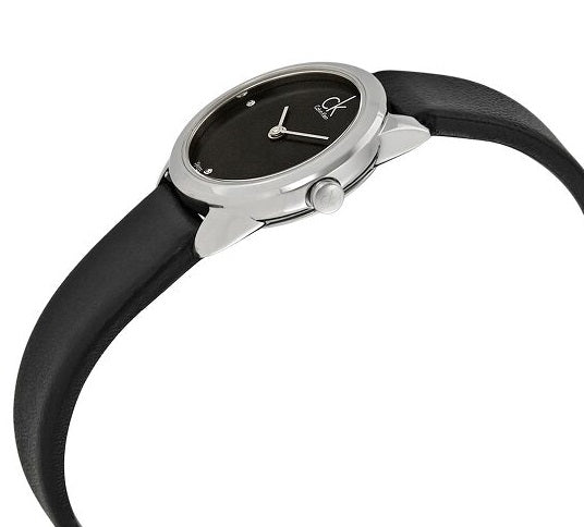  Shop Authentic Calvin Klein Minimal Black Dial Black Leather Strap Watch for Women - K3M231CS - Luxxuri