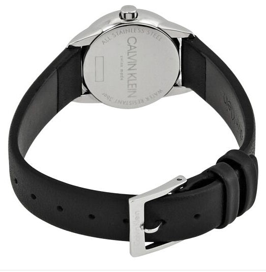  Shop Authentic Calvin Klein Minimal Black Dial Black Leather Strap Watch for Women - K3M231CS - Luxxuri