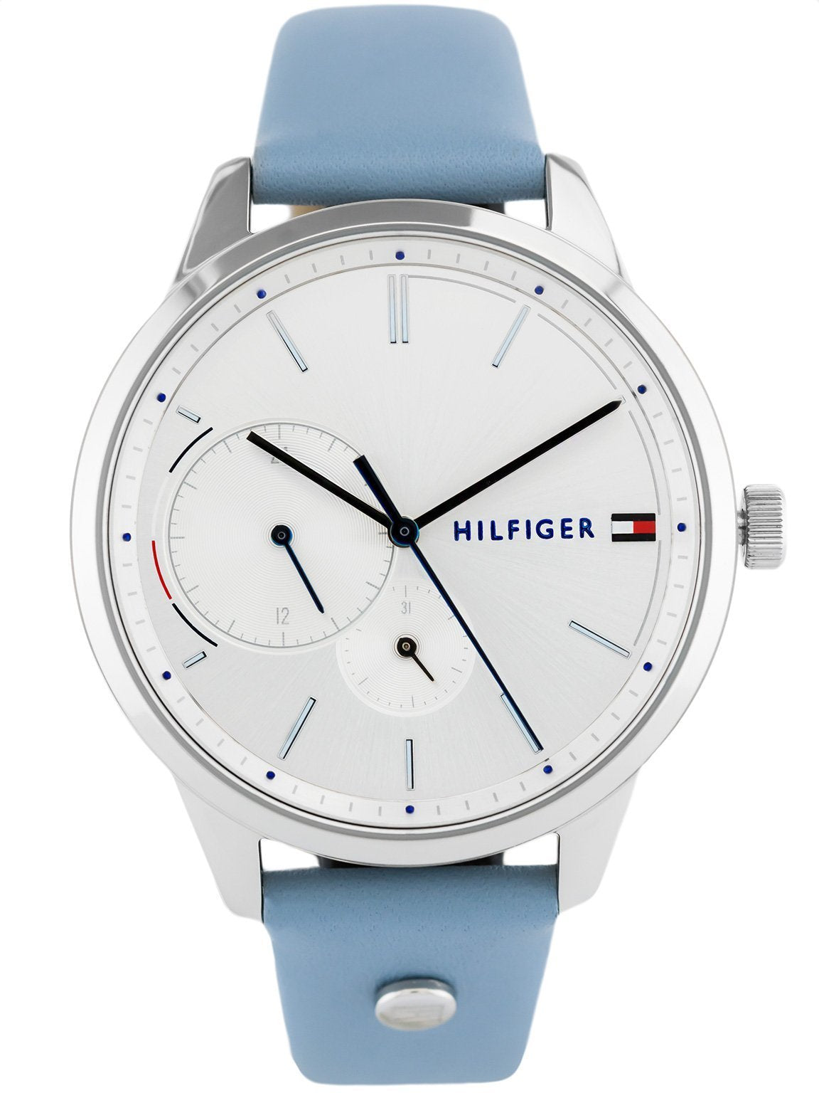  Shop Authentic Tommy Hilfiger Brooke Silver Dial Blue Leather Strap Watch for Women - 1782023 - Luxxuri