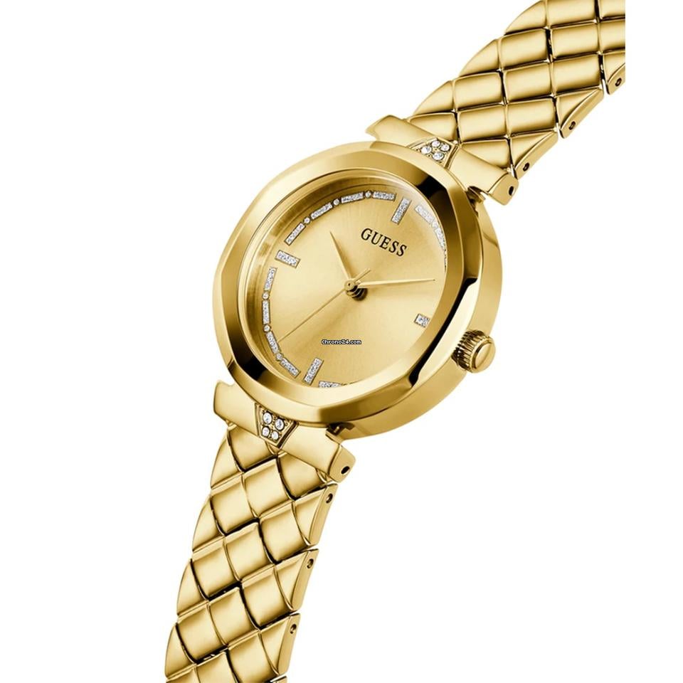  Shop Authentic Guess Rumour Quartz Gold Dial Gold Steel Strap Watch For Women - GW0613L2 - Luxxuri