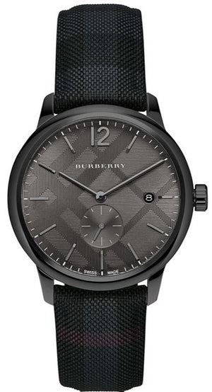  Shop Authentic Burberry The Classic Round Horseferry Black Dial Black Leather Strap Watch for Men - BU10010 - Luxxuri