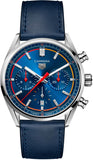  Shop Authentic Tag Heuer Carrera Chronograph Blue Dial Blue Leather Strap Watch for Men - CBN201D.FC6543 - Luxxuri