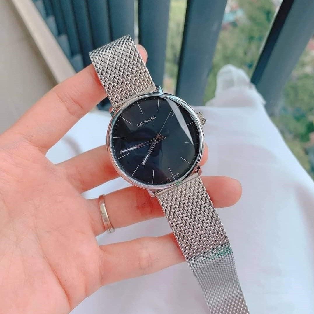  Shop Authentic Calvin Klein High Noon Black Dial Silver Mesh Bracelet Watch for Men - K8M21121 - Luxxuri