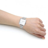  Shop Authentic Armani Exchange Lola Quartz Silver Dial Silver Mesh Strap Watch For Women - AX5800 - Luxxuri