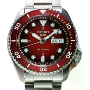  Shop Authentic Seiko 5 Sports Mechanical Limited Edition Red Dial Silver Steel Strap Watch For Men - SRPK63K1 - Luxxuri