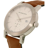  Shop Authentic Burberry The City Silver Dial Brown Leather Strap Watch for Men - BU9904 - Luxxuri