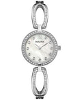  Shop Authentic Bulova Crystal Collection Mother of Pearl Dial Silver Steel Strap Watch for Women - 96L223 - Luxxuri