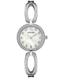  Shop Authentic Bulova Crystal Collection Mother of Pearl Dial Silver Steel Strap Watch for Women - 96L223 - Luxxuri