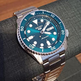  Shop Authentic Seiko 5 Sports Automatic Green Dial Silver Steel Strap Watch For Men - SRPD61K1 - Luxxuri