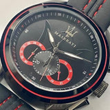  Shop Authentic Maserati Traguardo Chronograph Black Dial Black Leather Strap Watch for Men - R8871612023 - Luxxuri