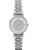  Shop Authentic Emporio Armani Gianni T Bar White Crystal Pave Dial Silver Stainless Steel Strap Watch For Women - AR1925 - Luxxuri