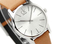  Shop Authentic Calvin Klein City Silver Dial Light Brown Leather Strap Watch For Women- K2G23120 - Luxxuri