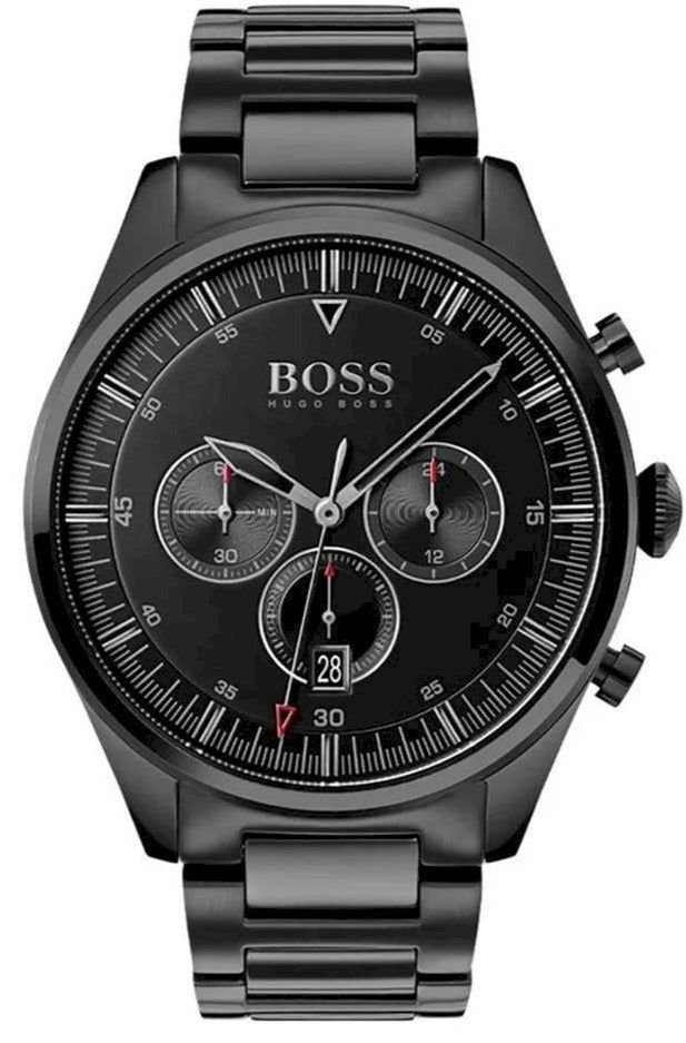 Hugo Boss Pioneer Black Dial Black Steel Strap Watch for Men - 1513714
