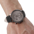  Shop Authentic Emporio Armani Classic Grey Dial Grey Leather Strap Watch For Men - AR0388 - Luxxuri