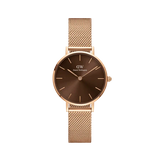 Shop Authentic Daniel Wellington Petite Amber Brown Dial Gold Mesh Strap Watch For Women - DW00100476 - Luxxuri