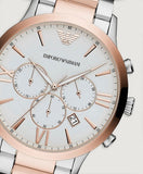  Shop Authentic Emporio Armani Giovanni Chronograph Quartz White Dial Two Tone Steel Strap Watch For Men - AR11209 - Luxxuri