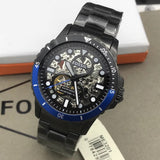  Shop Authentic Fossil FB-01 Automatic Skeleton Black Dial Grey Steel Strap Watch for Men - ME3201 - Luxxuri