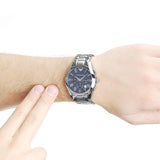  Shop Authentic Emporio Armani Classic Blue Dial Silver Steel Strap Watch For Men - AR1635 - Luxxuri