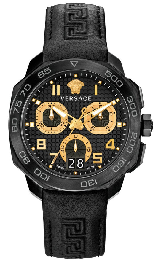  Shop Authentic Versace Dylos Chronograph Black Dial Black Rubber Strap Watch for Men - VQC020015 - Luxxuri