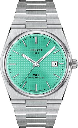  Shop Authentic Tissot PRX Powermatic 80 Automatic Mint Green Dial Silver Steel Strap Watch for Men - T137.407.11.091.01 - Luxxuri