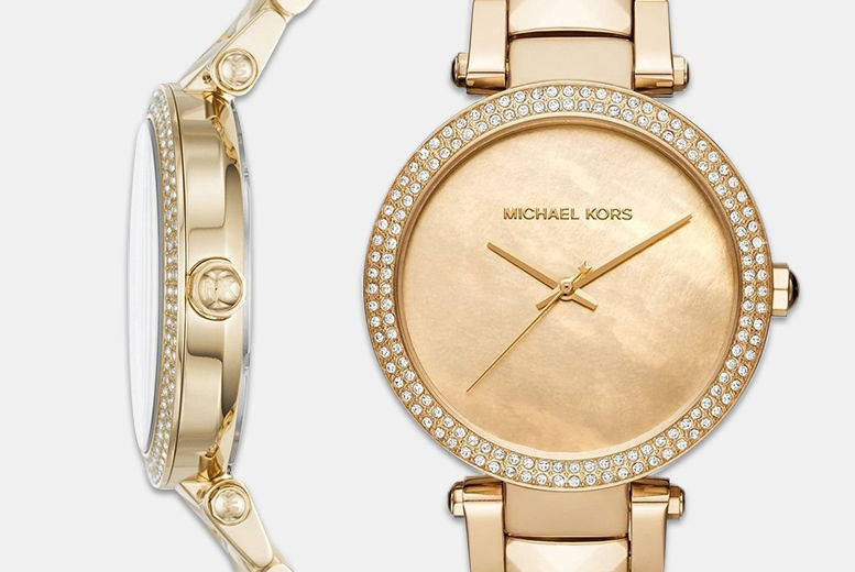  Shop Authentic Michael Kors Parker Gold Mother of Pearl Dial Gold Steel Strap Watch for Women - MK6425 - Luxxuri