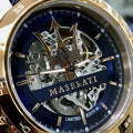  Shop Authentic Maserati Automatic Blue Dial Blue Leather Strap Watch For Men - R8821119005 - Luxxuri