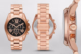  Shop Authentic Michael Kors Bradshaw Black Dial Rose Gold Steel Strap Watch for Women - MK5854 - Luxxuri
