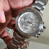  Shop Authentic Fossil Bannon Multifunction Chronograph Silver Dial Silver Steel Strap Watch for Men - BQ2490 - Luxxuri