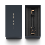  Shop Authentic Daniel Wellington Quadro Black Dial Black Leather Strap Watch For Women  - DW00100449 - Luxxuri