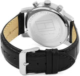  Shop Authentic Tommy Hilfiger Kane Quartz Black Dial Black Leather Strap Watch for Men - 1791401 - Luxxuri