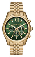  Shop Authentic Michael Kors Lexington Chronograph Green Dial Gold Steel Strap Watch for Men - MK8446 - Luxxuri