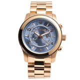  Shop Authentic Michael Kors Runway Stop Hunger Quartz Blue Dial Rose Gold Steel Strap Watch For Men - MK8358 - Luxxuri