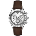  Shop Authentic Versace Classic Chronograph Quartz Silver Dial Brown Leather Strap Watch For Men - VEV700119 - Luxxuri