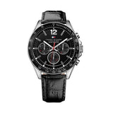  Shop Authentic Tommy Hilfiger Luke Quartz Black Dial Black Leather Strap Watch for Men - 1791117 - Luxxuri